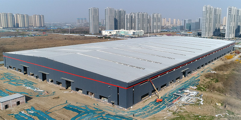 豪门国际钢结构厂房外墙施工进度跟进